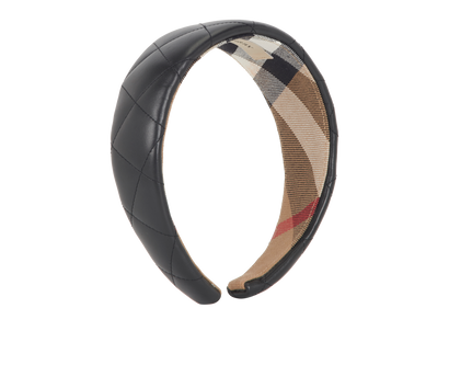 Burberry Quilted Headband, &pound;80, Accessories, Black, Leather, Front view